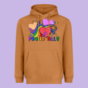 Proud Ally Heavyweight Hoodie Designed By Maliassmallbusiness