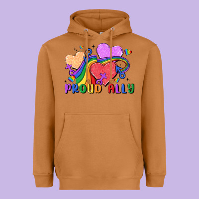 Proud Ally Heavyweight Hoodie Designed By Maliassmallbusiness