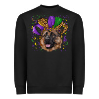 Black mardi gras hat german shepherd Heavyweight Sweatshirt - RanaPortraitStore