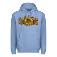 Colony Blue Western Mom With Sunflower Premium Hoodie - BundleAndBundleShop
