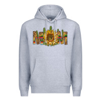 Heather Grey Western Mom With Sunflower Premium Hoodie - BundleAndBundleShop