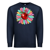 Navy teacher apple Premium Sweatshirt - MaliasSmallBusiness