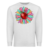 Oatmeal Heather teacher apple Premium Sweatshirt - MaliasSmallBusiness