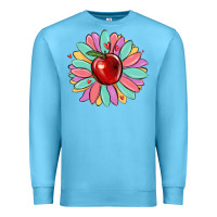 Ocean Blue teacher apple Premium Sweatshirt - MaliasSmallBusiness
