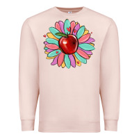 Pale Pink teacher apple Premium Sweatshirt - MaliasSmallBusiness