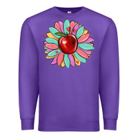 Purple teacher apple Premium Sweatshirt - MaliasSmallBusiness