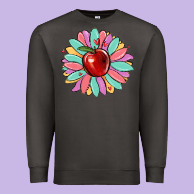 Teacher Apple Premium Sweatshirt Designed By Maliassmallbusiness