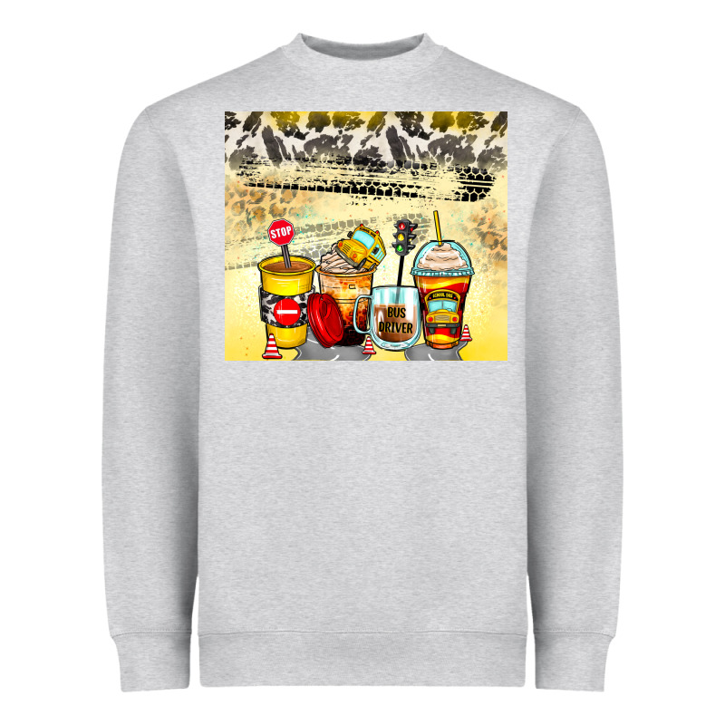 Bus Driver Coffee Cups Heavyweight Sweatshirt by Zillion Design Studio | Teevron