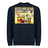 Navy bus driver coffee cups Heavyweight Sweatshirt - Zillion Design Studio
