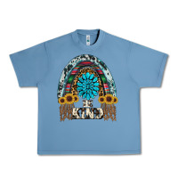 Pebble Blue western rainbow  be kind Urban Heavy Tee - RanaPortraitStore