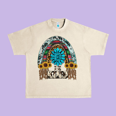 Western Rainbow  Be Kind Urban Heavy Tee Designed By Ranaportraitstore