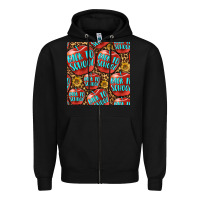 Black back to school with apple seamless pattern Zipper Hoodie - BundleAndBundleShop