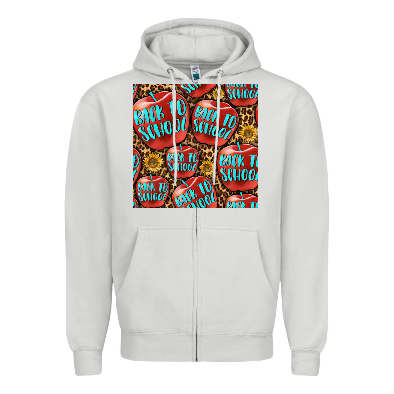 Back To School With Apple Seamless Pattern Zipper Hoodie by BundleAndBundleShop | Teevron