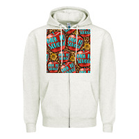 Oatmeal Heather back to school with apple seamless pattern Zipper Hoodie - BundleAndBundleShop