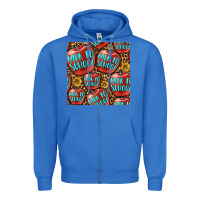 True Royal back to school with apple seamless pattern Zipper Hoodie - BundleAndBundleShop