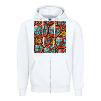 White back to school with apple seamless pattern Zipper Hoodie - BundleAndBundleShop