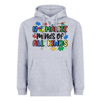 Heather Grey normalize minds of all kinds Heavyweight Hoodie - MaliasSmallBusiness
