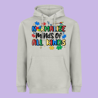Normalize Minds Of All Kinds Heavyweight Hoodie Designed By Maliassmallbusiness