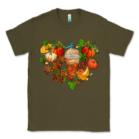 Army Green fall pumpkin heart Classic Tee - AdoDesignShop