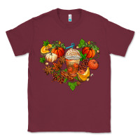 Burgundy fall pumpkin heart Classic Tee - AdoDesignShop