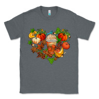 Charcoal Heather fall pumpkin heart Classic Tee - AdoDesignShop