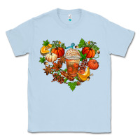 Dusty Blue fall pumpkin heart Classic Tee - AdoDesignShop