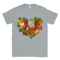 Heather Grey fall pumpkin heart Classic Tee - AdoDesignShop
