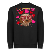 Black valentine's day cockapoo Heavyweight Sweatshirt - RanaPortraitStore