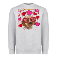 Heather Grey valentine's day cockapoo Heavyweight Sweatshirt - RanaPortraitStore