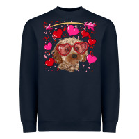 Navy valentine's day cockapoo Heavyweight Sweatshirt - RanaPortraitStore