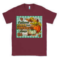 Burgundy autumn leaves and pumpkins please mouse pad Classic Tee - BundleAndBundleShop