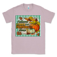 Lilac autumn leaves and pumpkins please mouse pad Classic Tee - BundleAndBundleShop