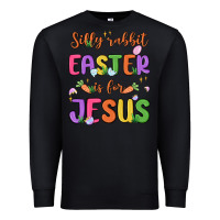 Black silly rabbit easter is for jesus Premium Sweatshirt - MaliasSmallBusiness