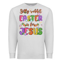 Dove Grey silly rabbit easter is for jesus Premium Sweatshirt - MaliasSmallBusiness