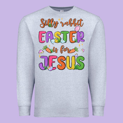 Silly Rabbit Easter Is For Jesus Premium Sweatshirt Designed By Maliassmallbusiness