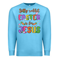 Ocean Blue silly rabbit easter is for jesus Premium Sweatshirt - MaliasSmallBusiness
