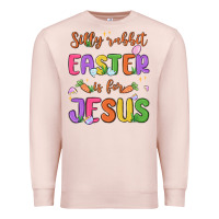Pale Pink silly rabbit easter is for jesus Premium Sweatshirt - MaliasSmallBusiness