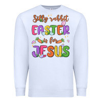 White silly rabbit easter is for jesus Premium Sweatshirt - MaliasSmallBusiness