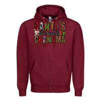Burgundy santa's favorite grandma Zipper Hoodie - Jasminsmagicworld