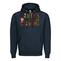 Navy santa's favorite grandma Zipper Hoodie - Jasminsmagicworld