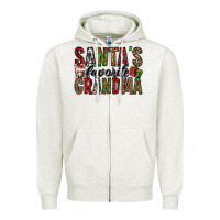Oatmeal Heather santa's favorite grandma Zipper Hoodie - Jasminsmagicworld