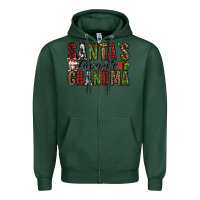 Sports Green santa's favorite grandma Zipper Hoodie - Jasminsmagicworld