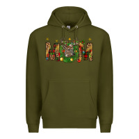 Army Green Western Mom With Reindeer Premium Hoodie - BundleAndBundleShop
