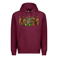 Burgundy Western Mom With Reindeer Premium Hoodie - BundleAndBundleShop