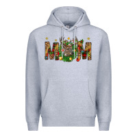 Heather Grey Western Mom With Reindeer Premium Hoodie - BundleAndBundleShop