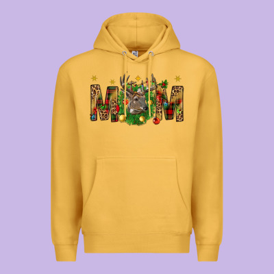 Western Mom With Reindeer Premium Hoodie Designed By Bundleandbundleshop