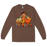 Chestnut thankful pumpkins and turkey Long Sleeve Tee - AdoDesignShop