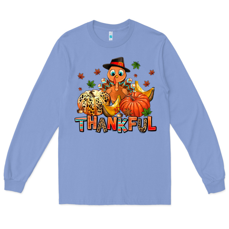 Thankful Pumpkins And Turkey Long Sleeve Tee by AdoDesignShop | Teevron