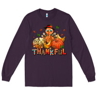 Plum thankful pumpkins and turkey Long Sleeve Tee - AdoDesignShop