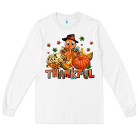 White thankful pumpkins and turkey Long Sleeve Tee - AdoDesignShop